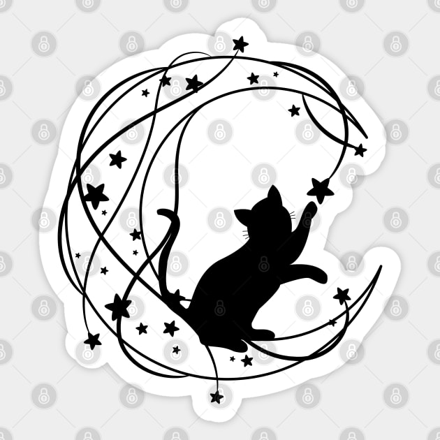 Lunar Cat Sticker by Premachandra's Store